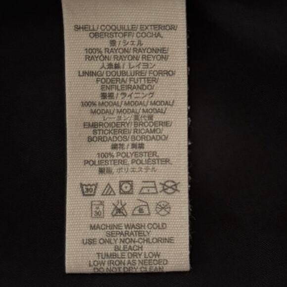 FREE PEOPLE Mia embroidered balloon sleeve plunge neck flowy mini dress M Black - Picture 7 of 8